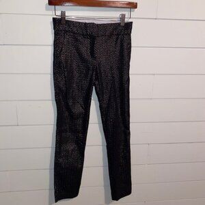 LOFT Petites Marisa Skinny Metallic Pants – Black/Gold, 00P